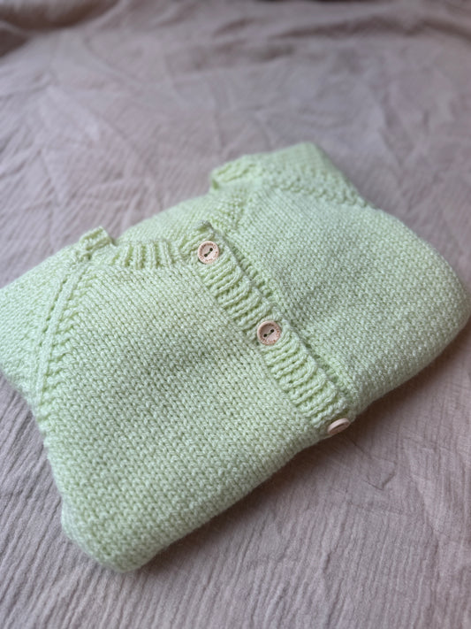 1-2 years pistachio green cardigan