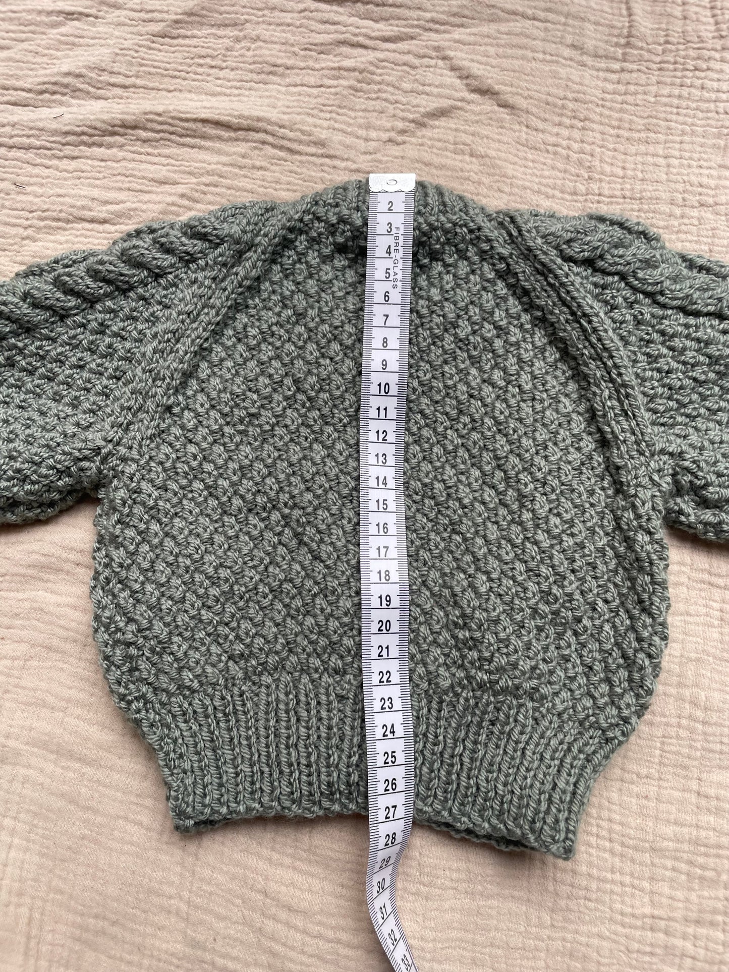 3-6m pine aran cardigan
