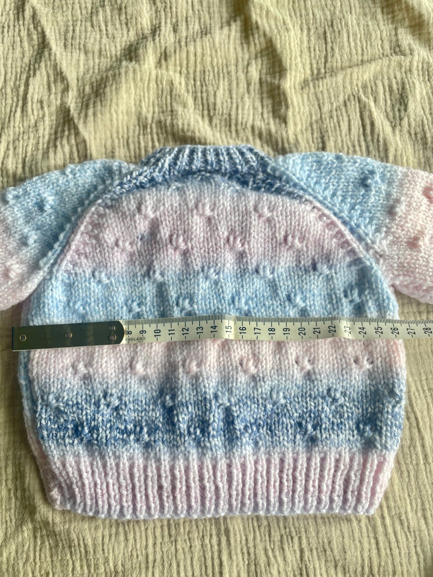 3-6m pink and blue ombré cardigan