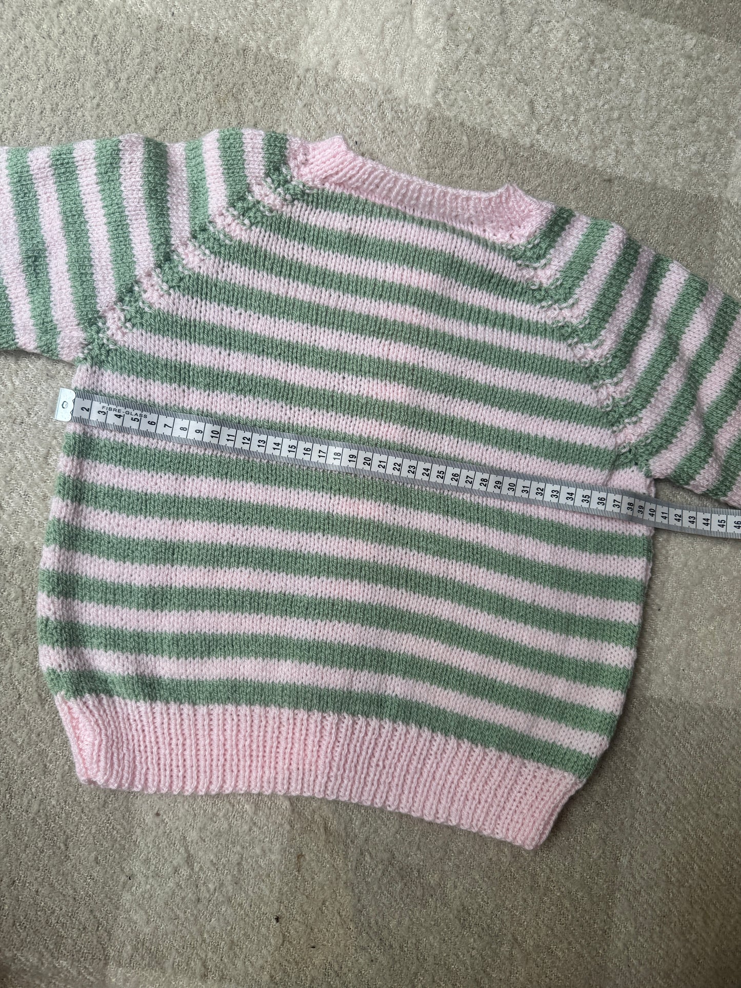 3-4 years sage and pale pink cardigan