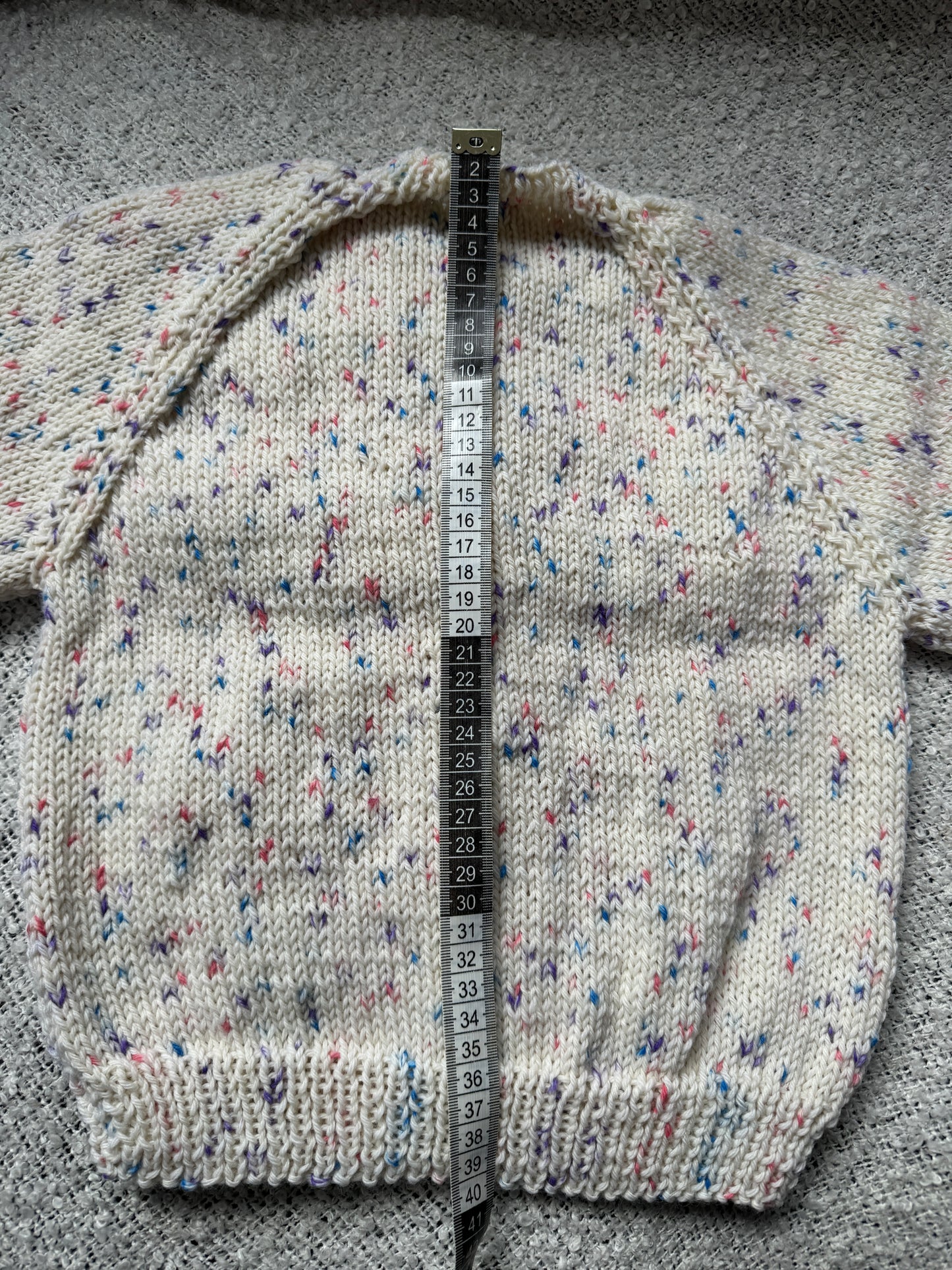 2-3 years purple/pink fleck cardigan with lacy front