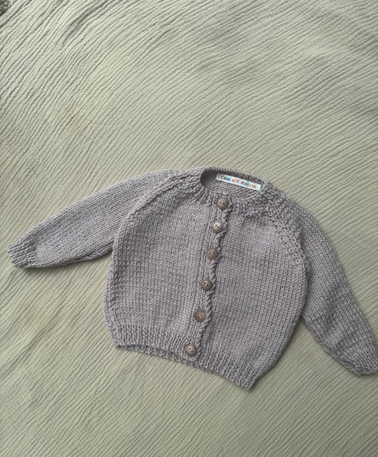 3-6m mushroom cardigan (purple undertone)