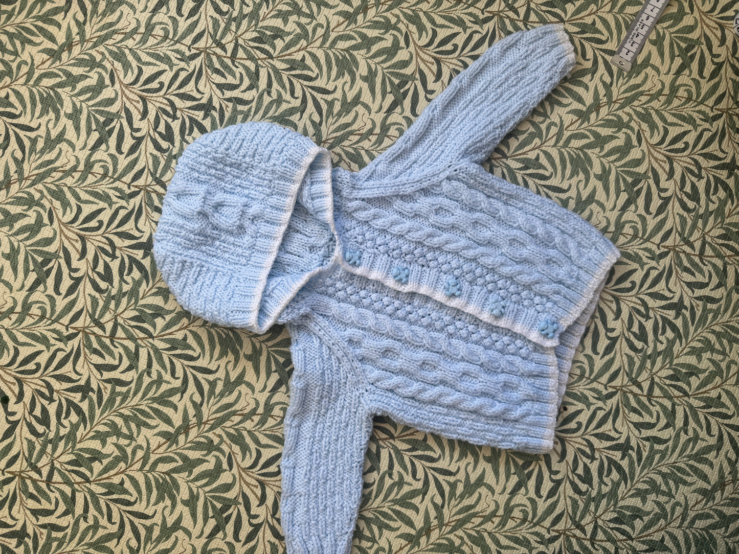 3-6m blue hooded cardigan