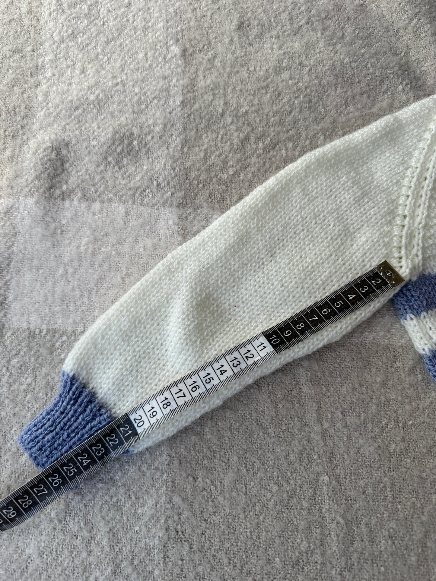 1-2 years blue & cream stripe cardigan