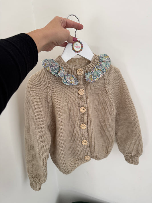 2-4 years parchment with liberty collar cardigan