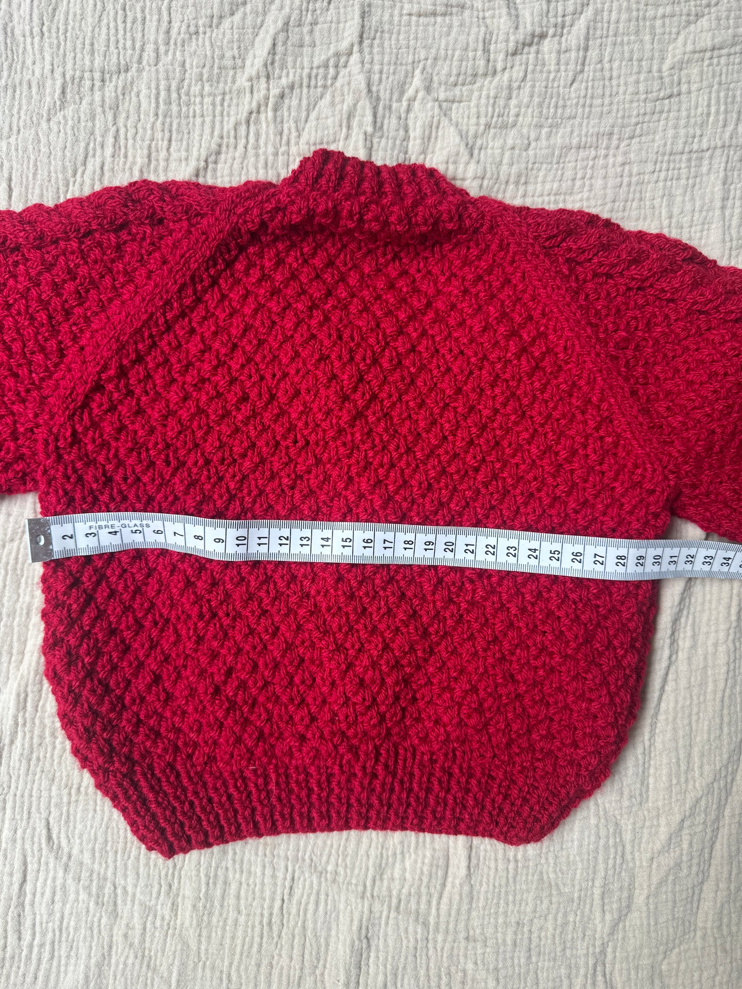 9-15 months claret aran cardigan