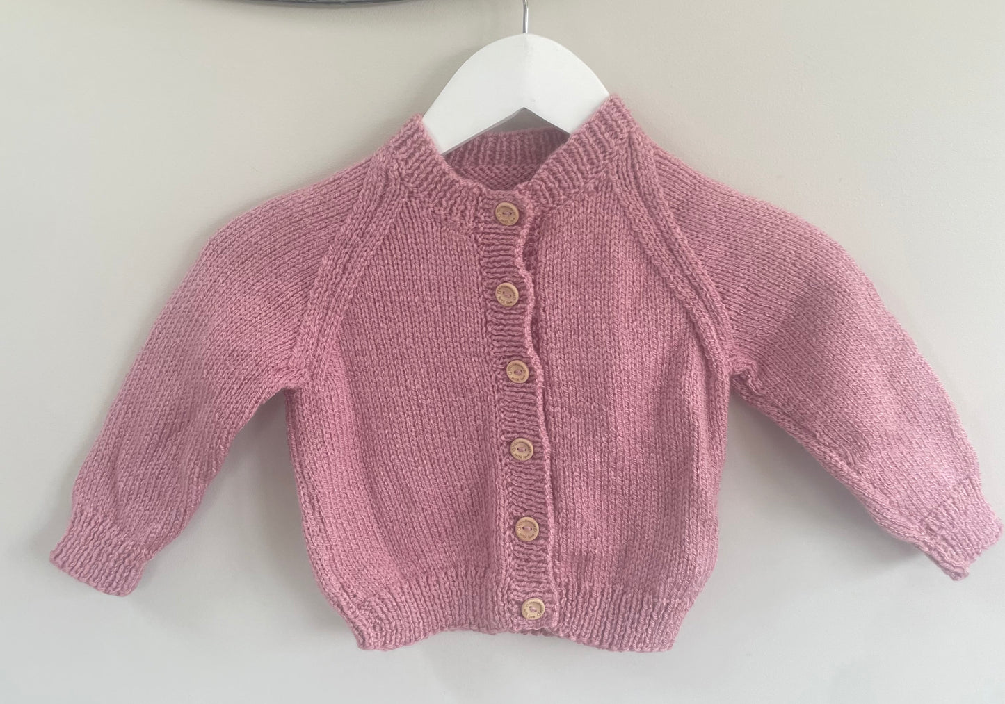 1-2 years pale rose cardigan