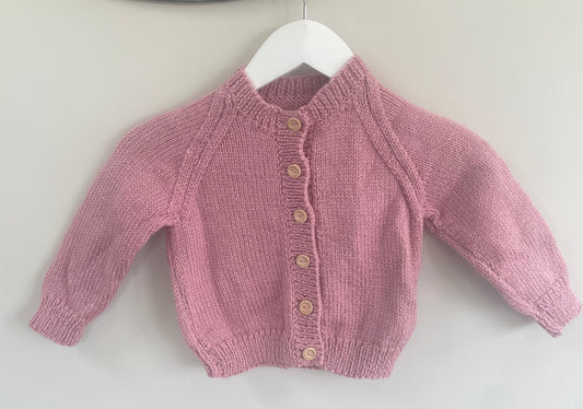 1-2 years pale rose cardigan
