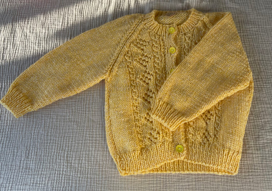 2-3 years warm yellow cardigan