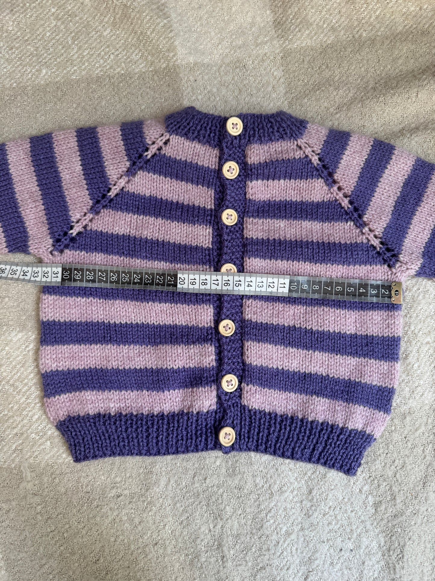 9-15m purple stripe cardigan