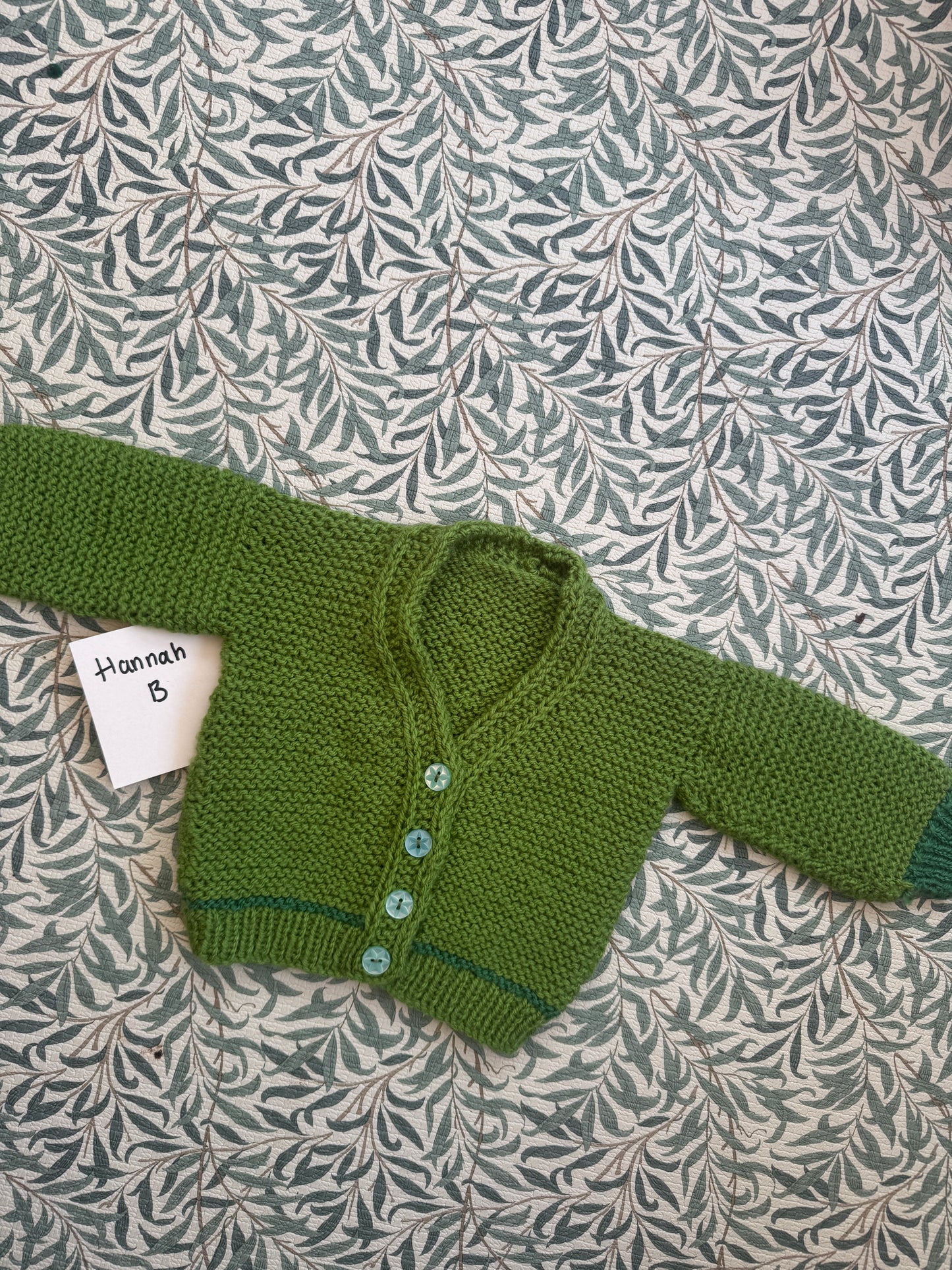 0-6m green cardigan