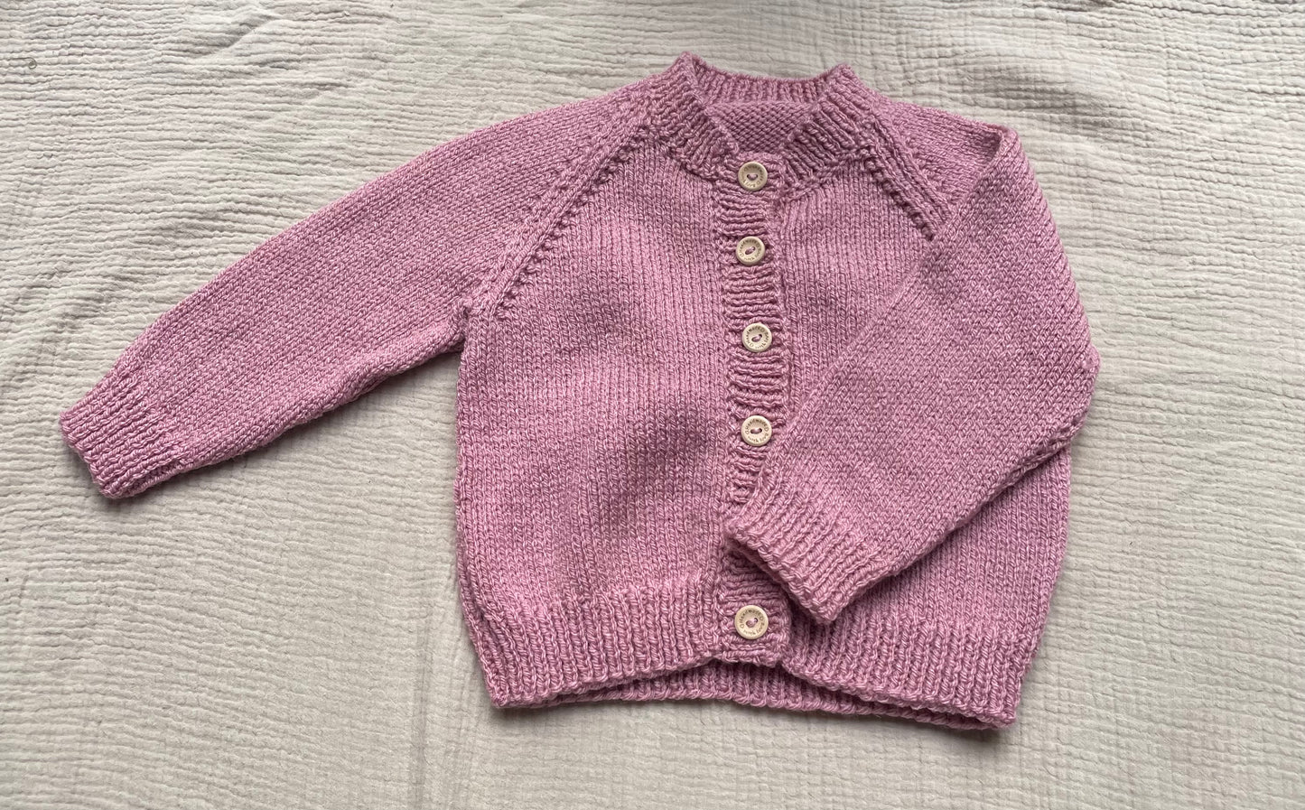 1-2 years pale rose cardigan