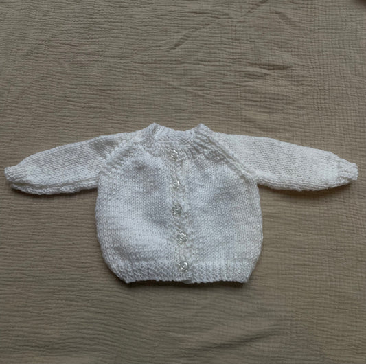 Newborn white sparkly cardigan