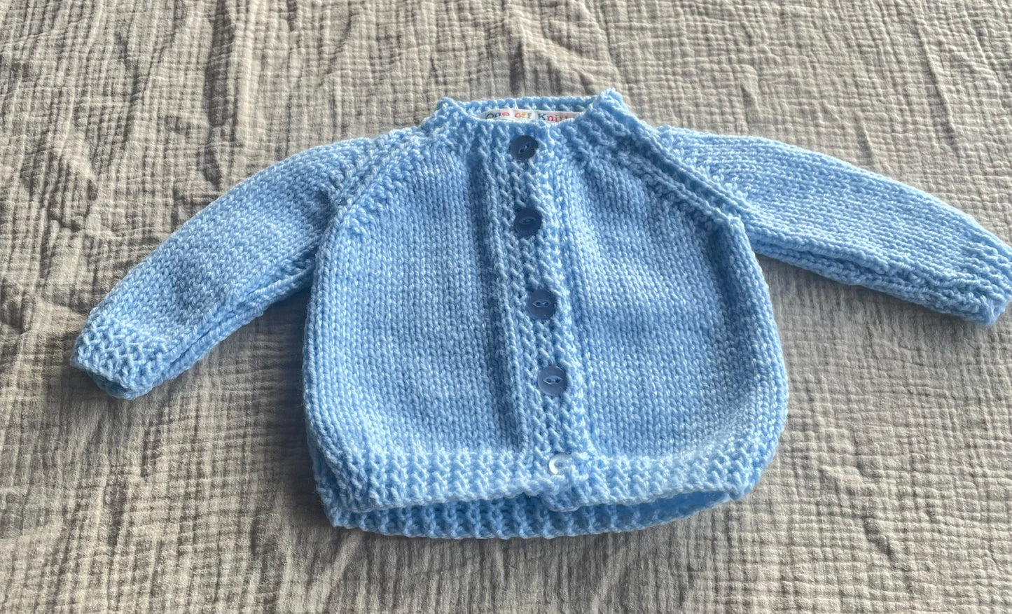 Newborn pastel blue cardigan