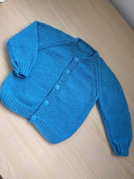 12-18m Cornish blue cardigan