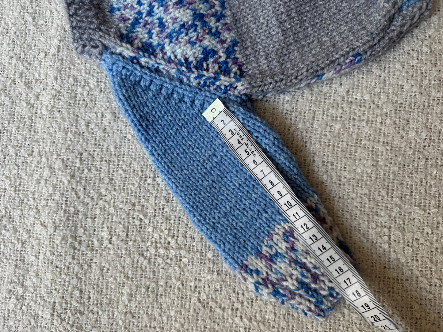 6-12months blue patchwork cardigan