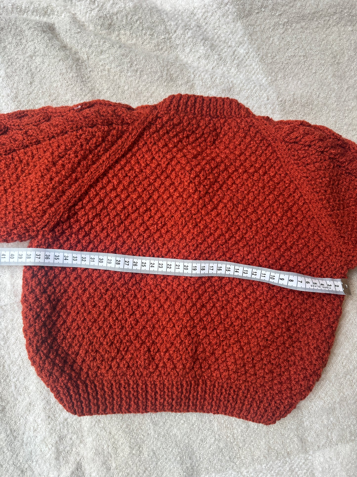 2-3 years  copper Aran cardigan