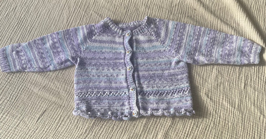 6-9m lilac patterned cardigan
