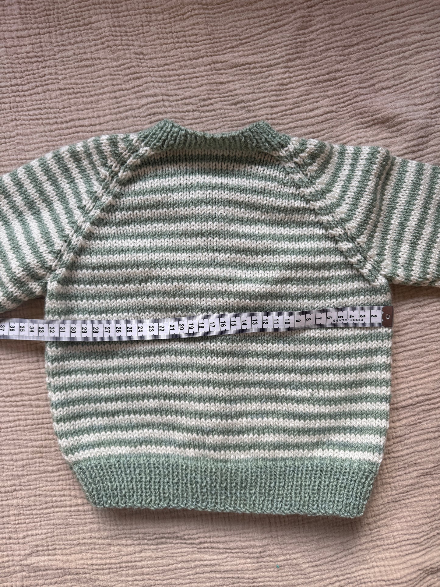 1-2 years sage & cream cardigan