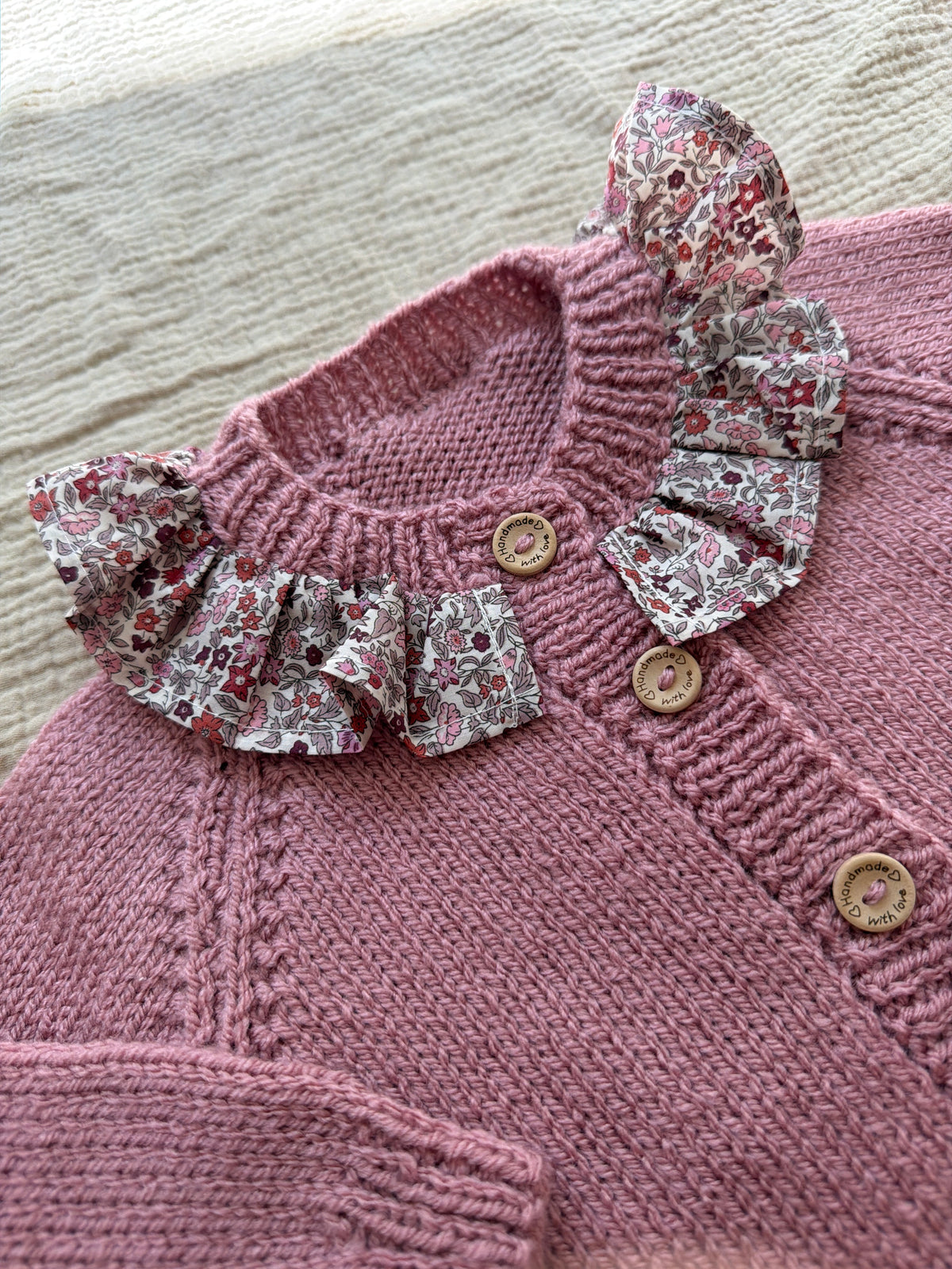 9-15m pale rose cardigan with