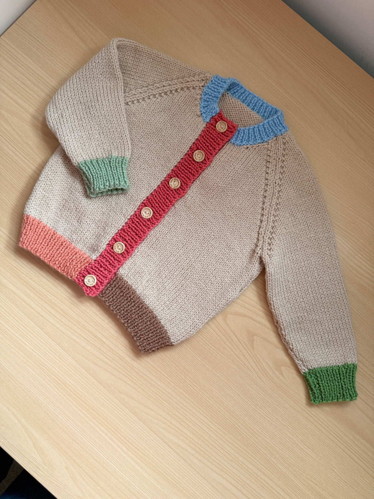 1-2 years colour block cardigan