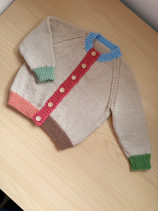 1-2 years colour block cardigan