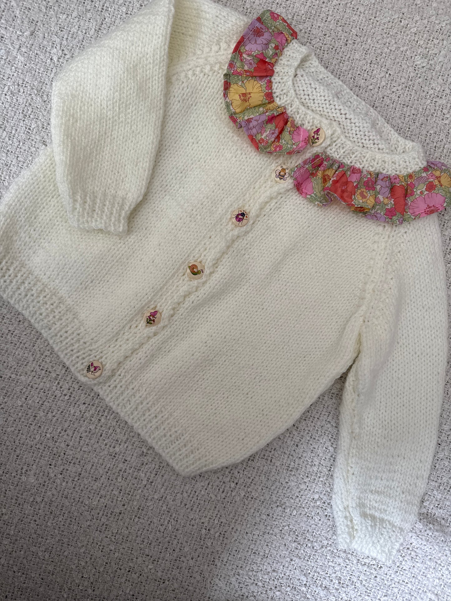 18-24m pale cream with collar cardigan