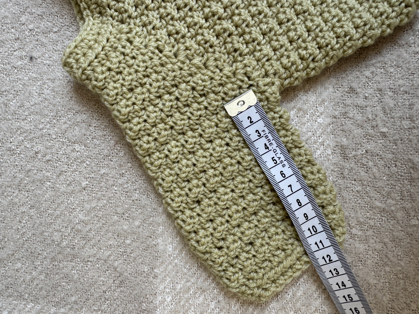 0-6m pale green crochet cardigan