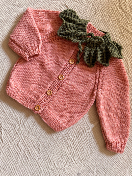 6-12m pumpkin cardigan with collar