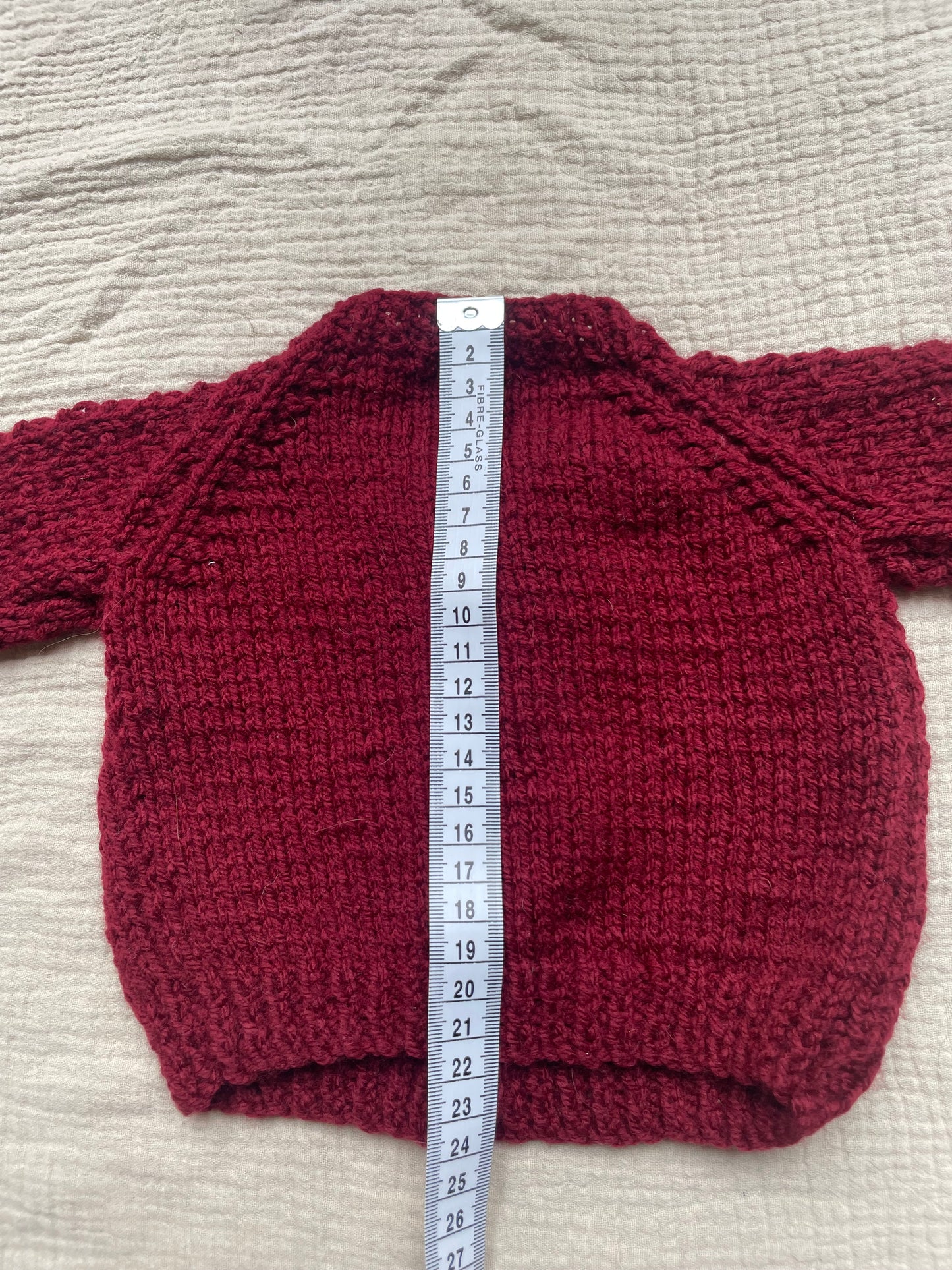 0-3m wine red cardigan
