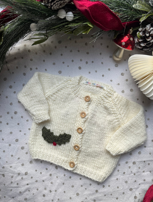 ‘little pud’ 0-3m cardigan