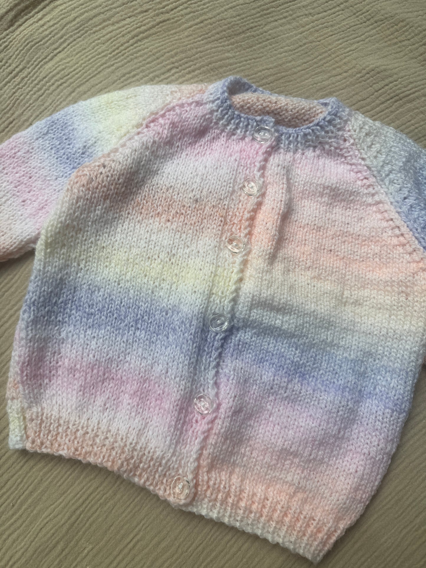 1-2 years pastel rainbow cardigan