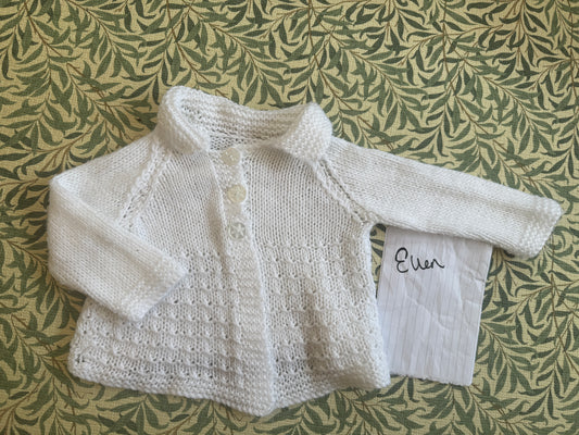 0-6m white cardigan