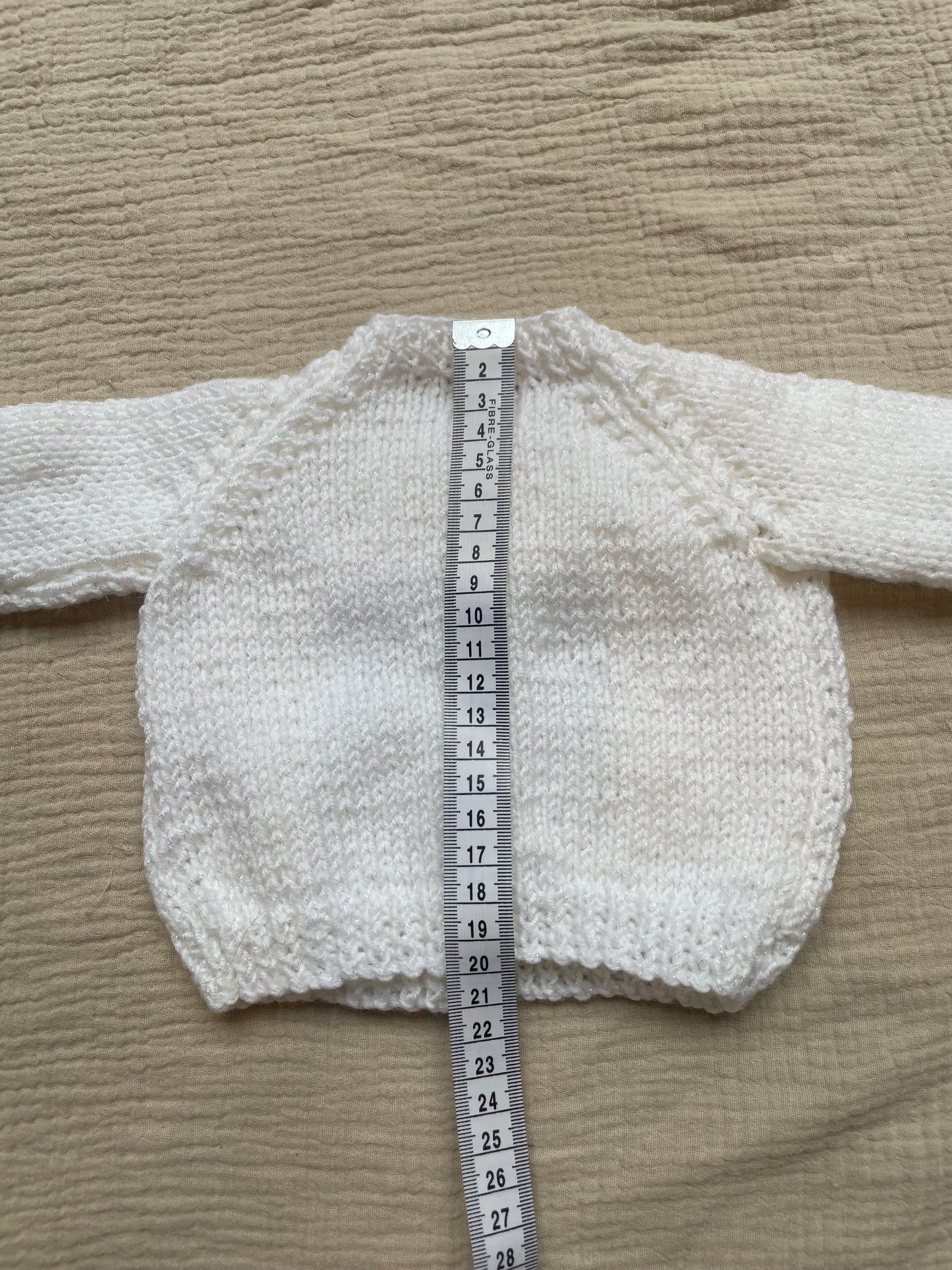 Newborn white sparkly cardigan
