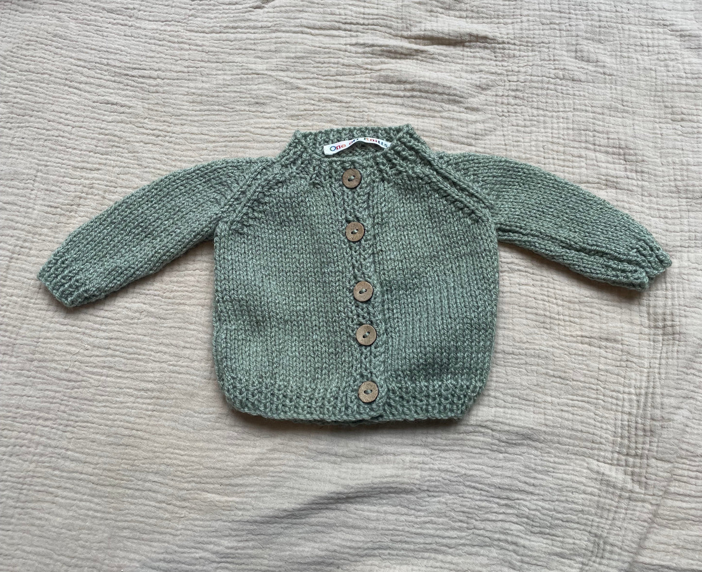 small 0-3m pale sage cardigan