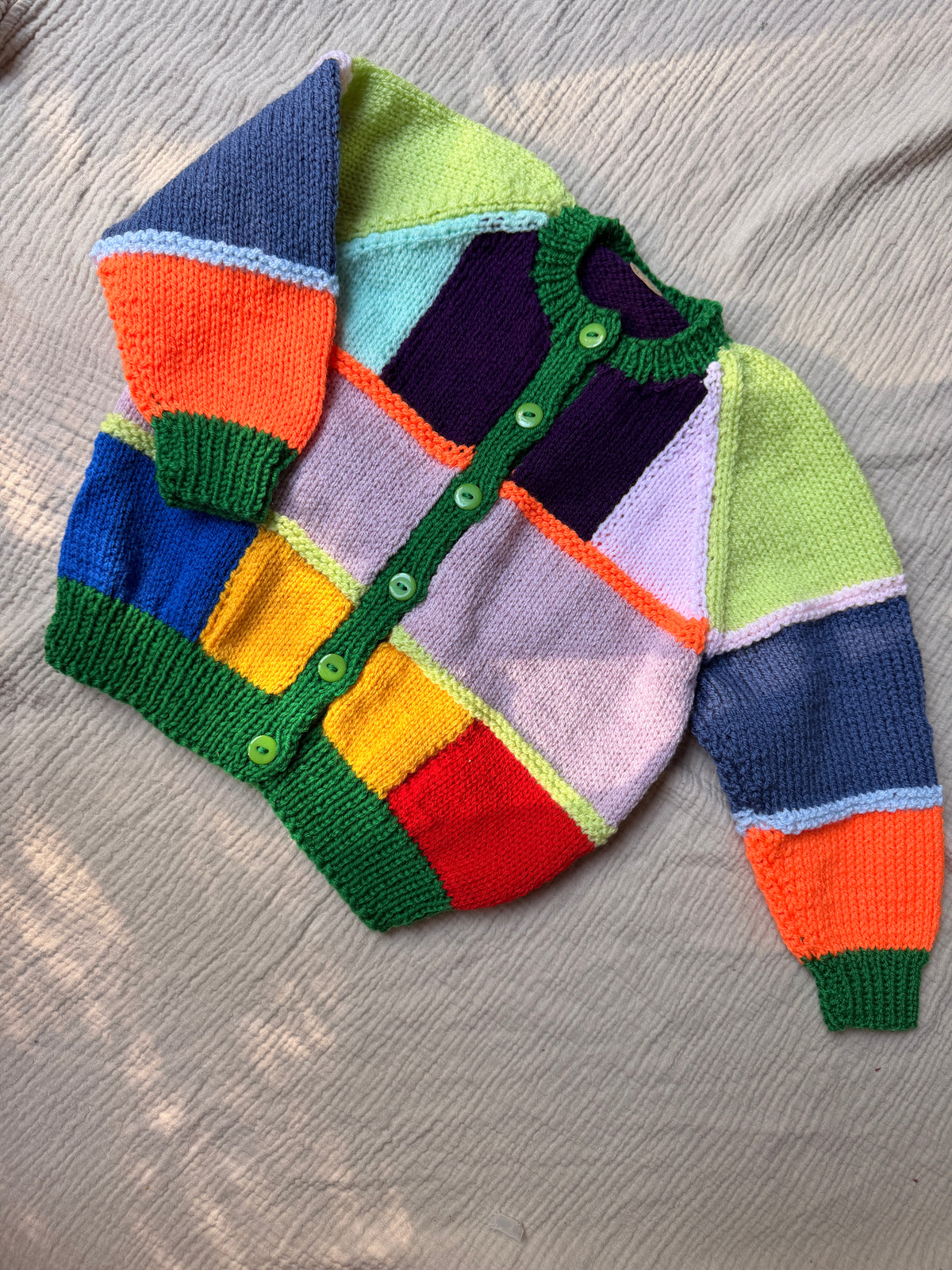 3-4 years colour block cardigan