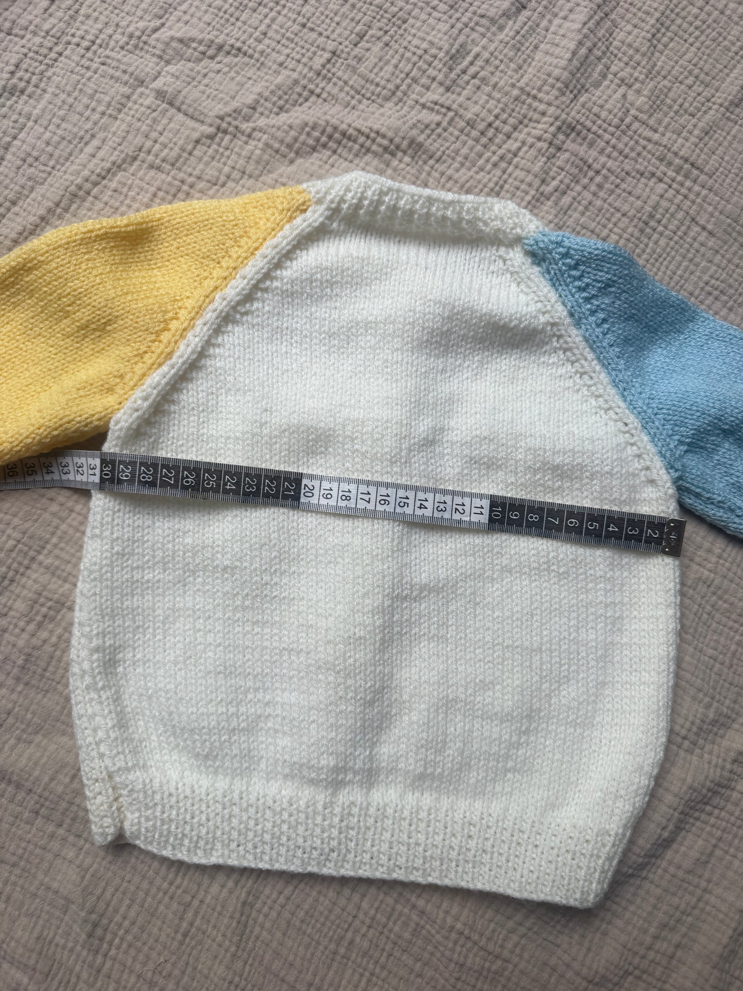 1-2 years blue/yellow colour block cardigan