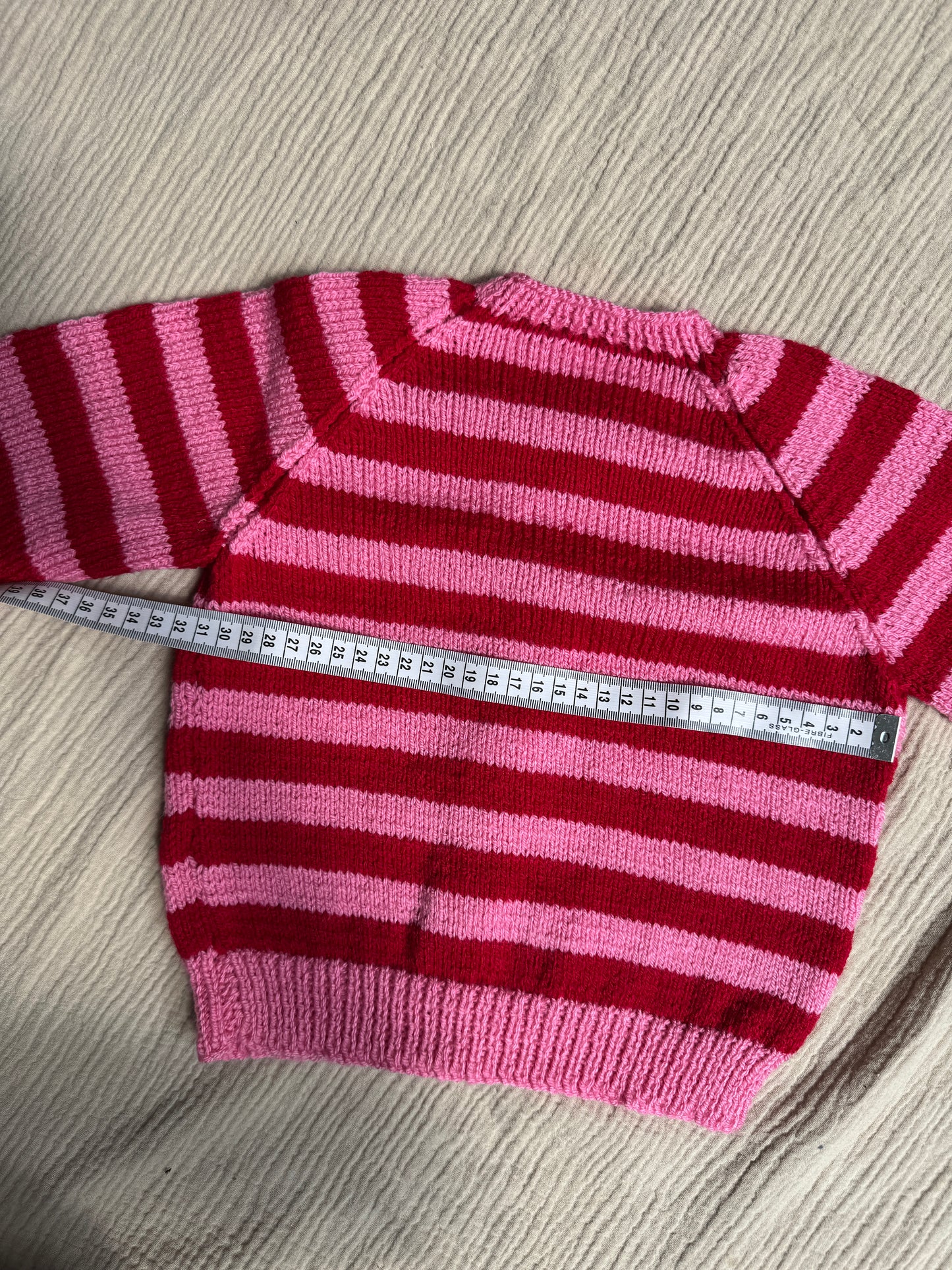 1-2 years fondant and lipstick stripe cardigan