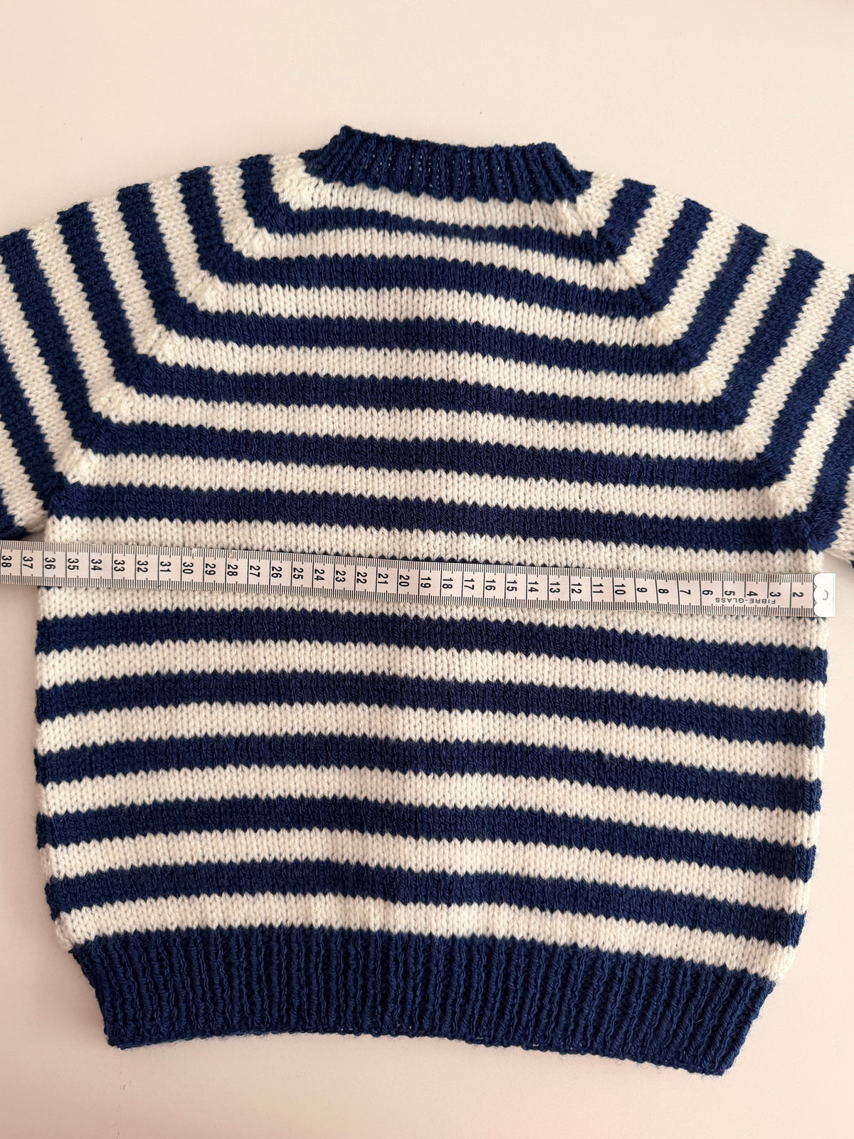 4-5 years navy and cream stripe cardigan