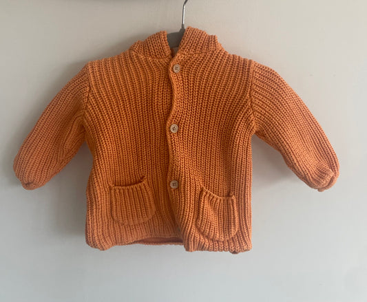 3-6 months orange cardigan