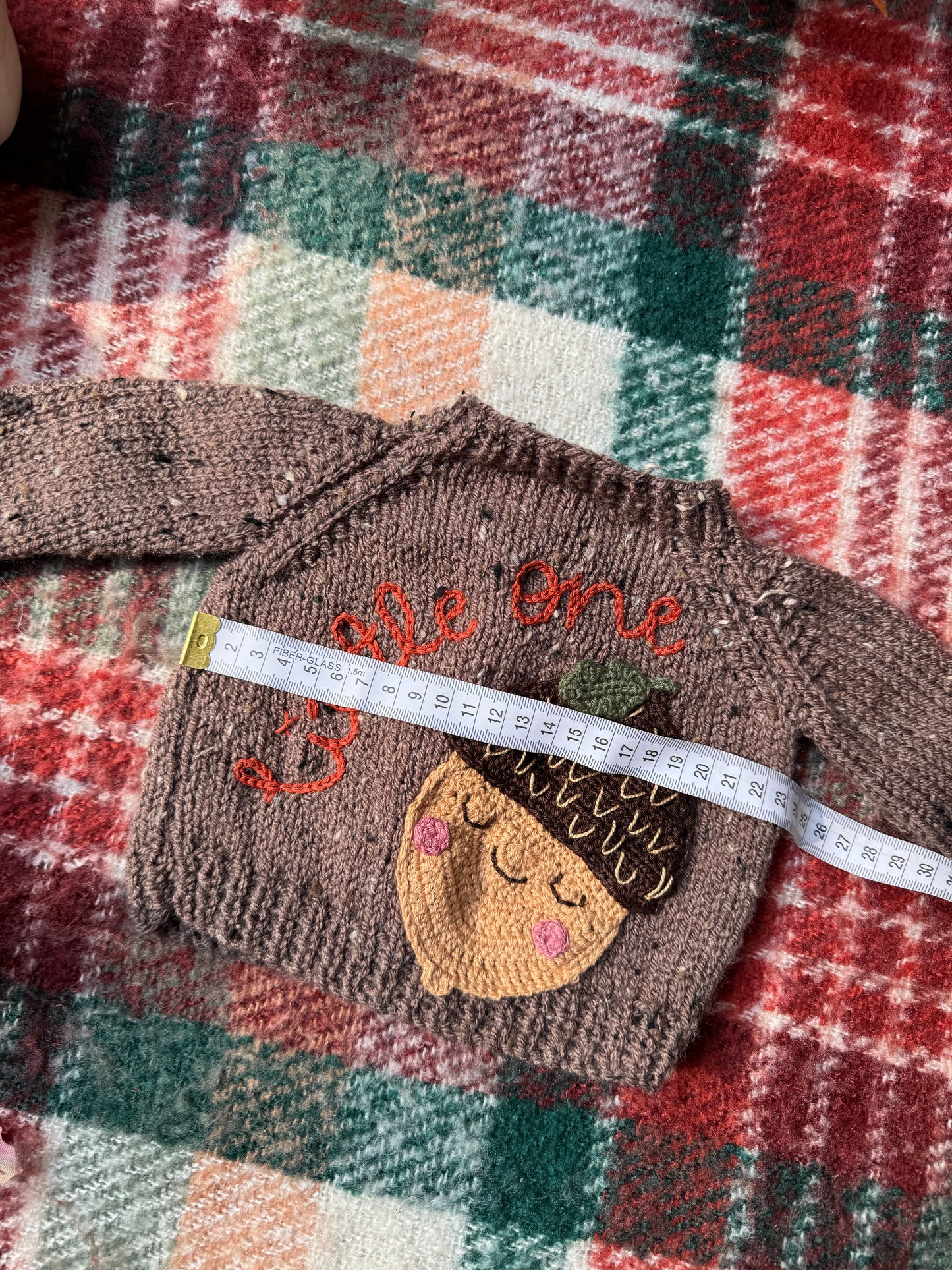 0-3m ‘little one’ acorn fleck cardigan