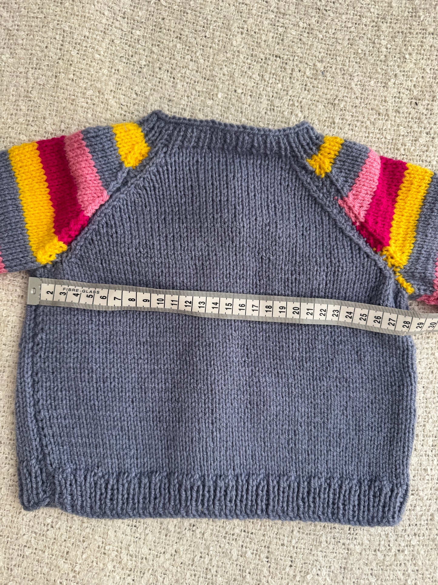 6-12months blue/rainbow cardigan