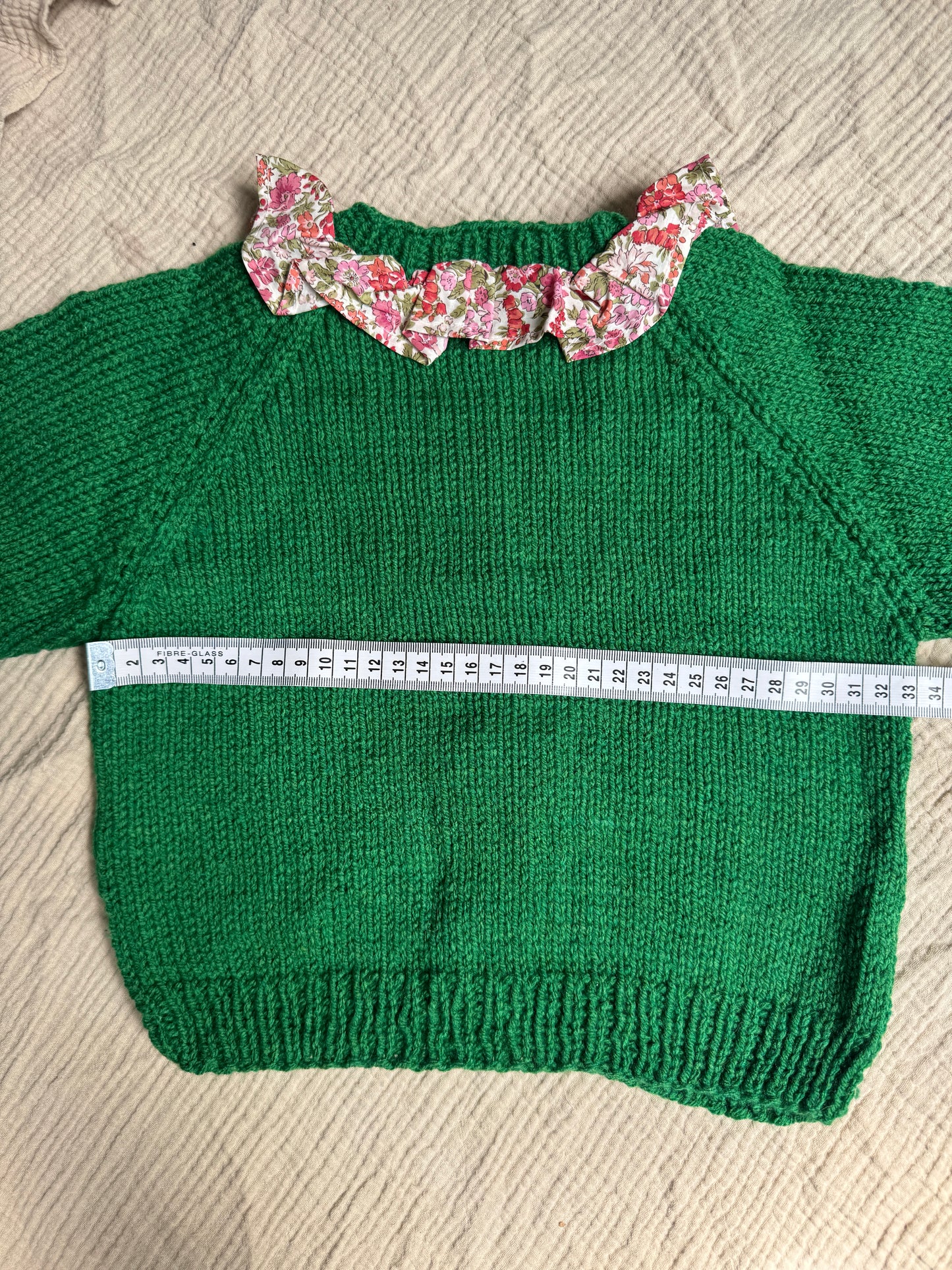 1-2 years racing green cardigan with liberty collar