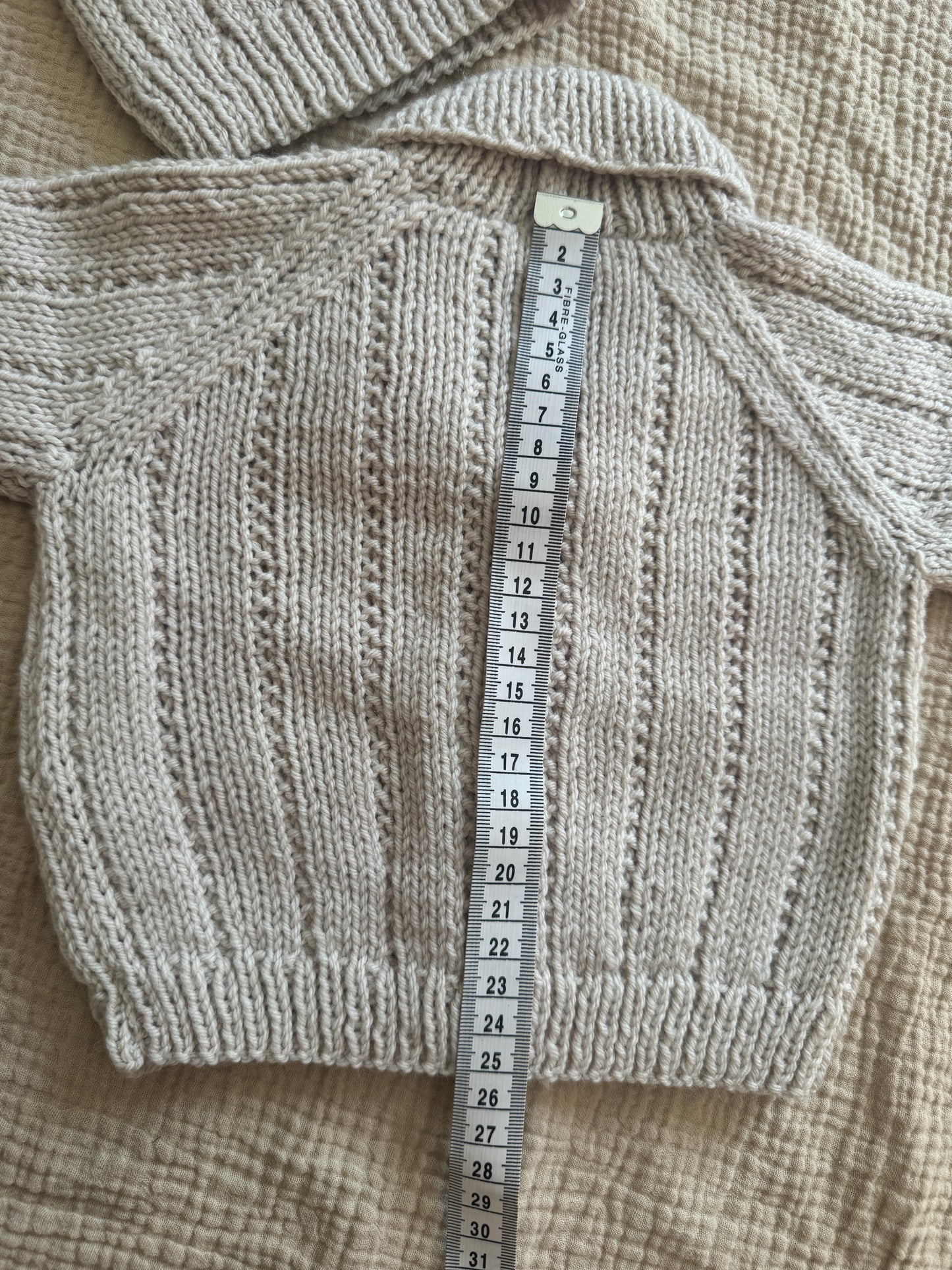 3-6m parchment Cardigan with hat