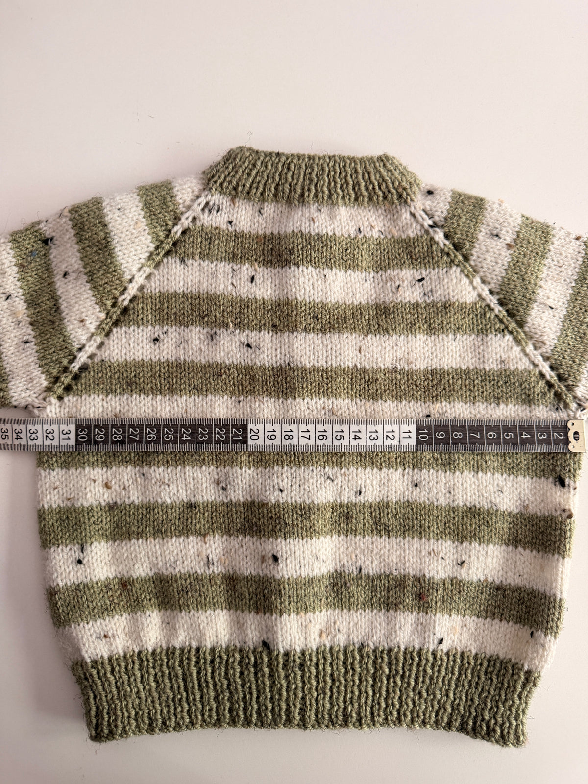 1-2 years green and cream fleck stripe cardigan