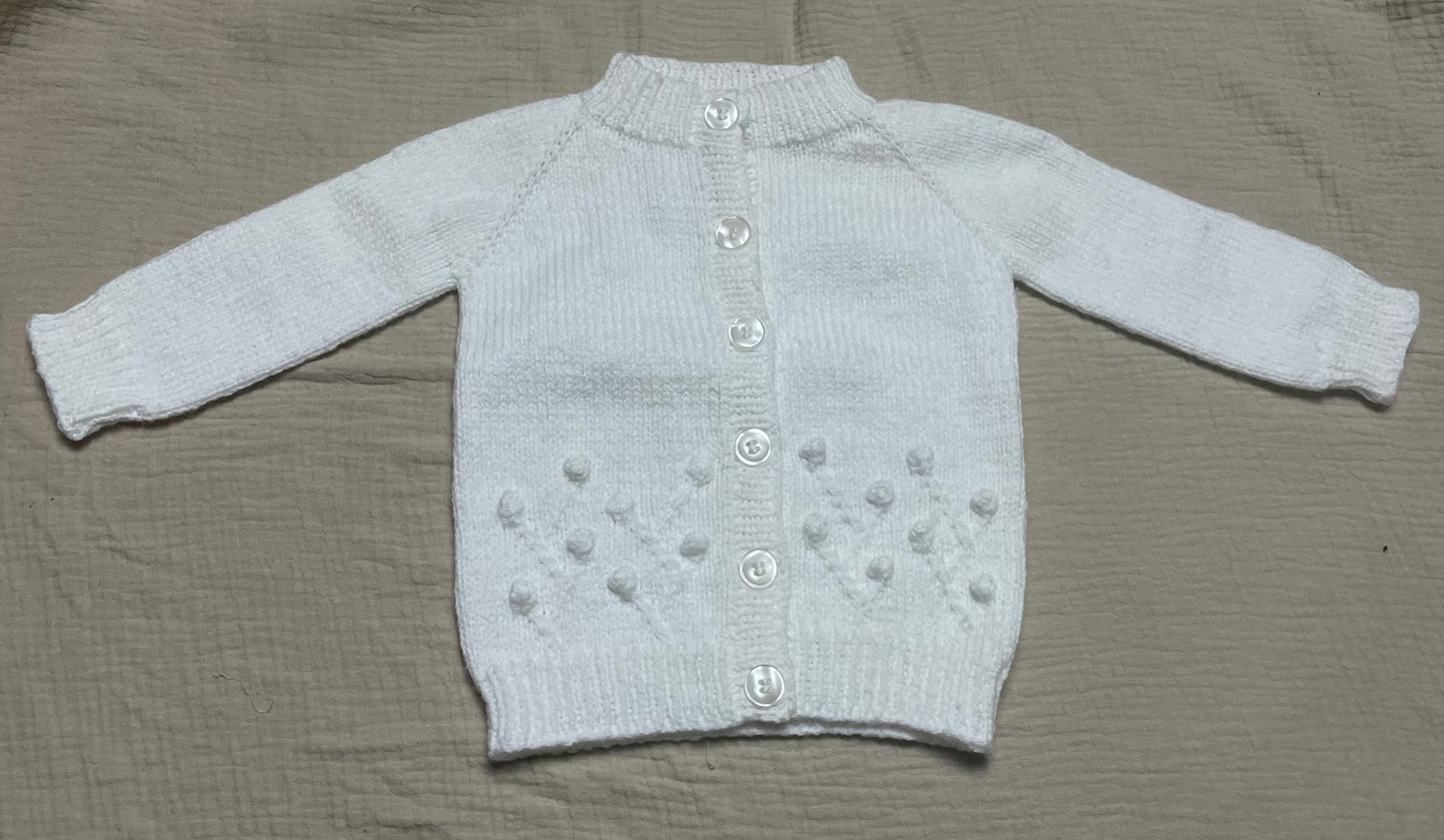 6-12m white cardigan