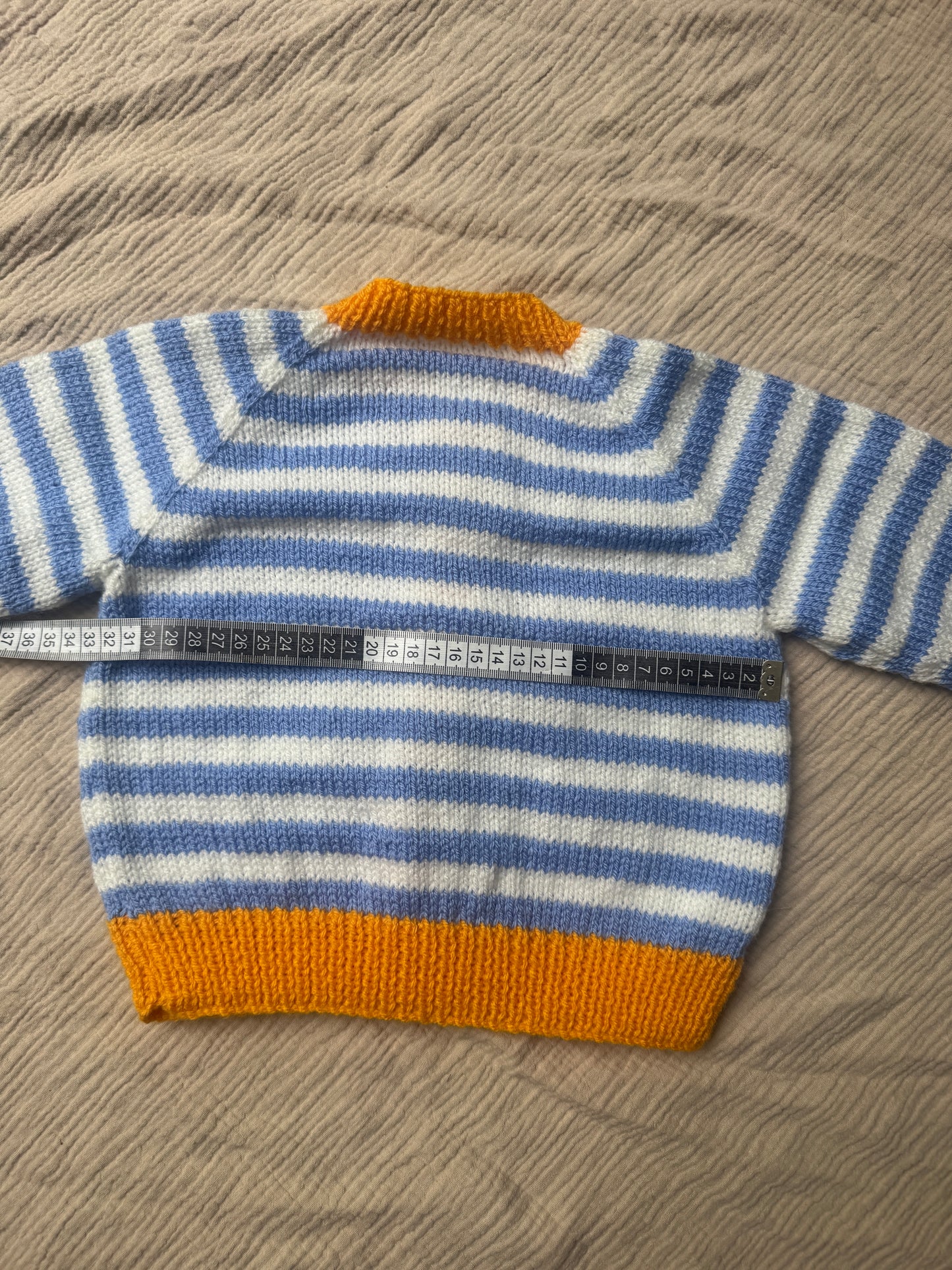 1-2 years blue/white striped cardigan