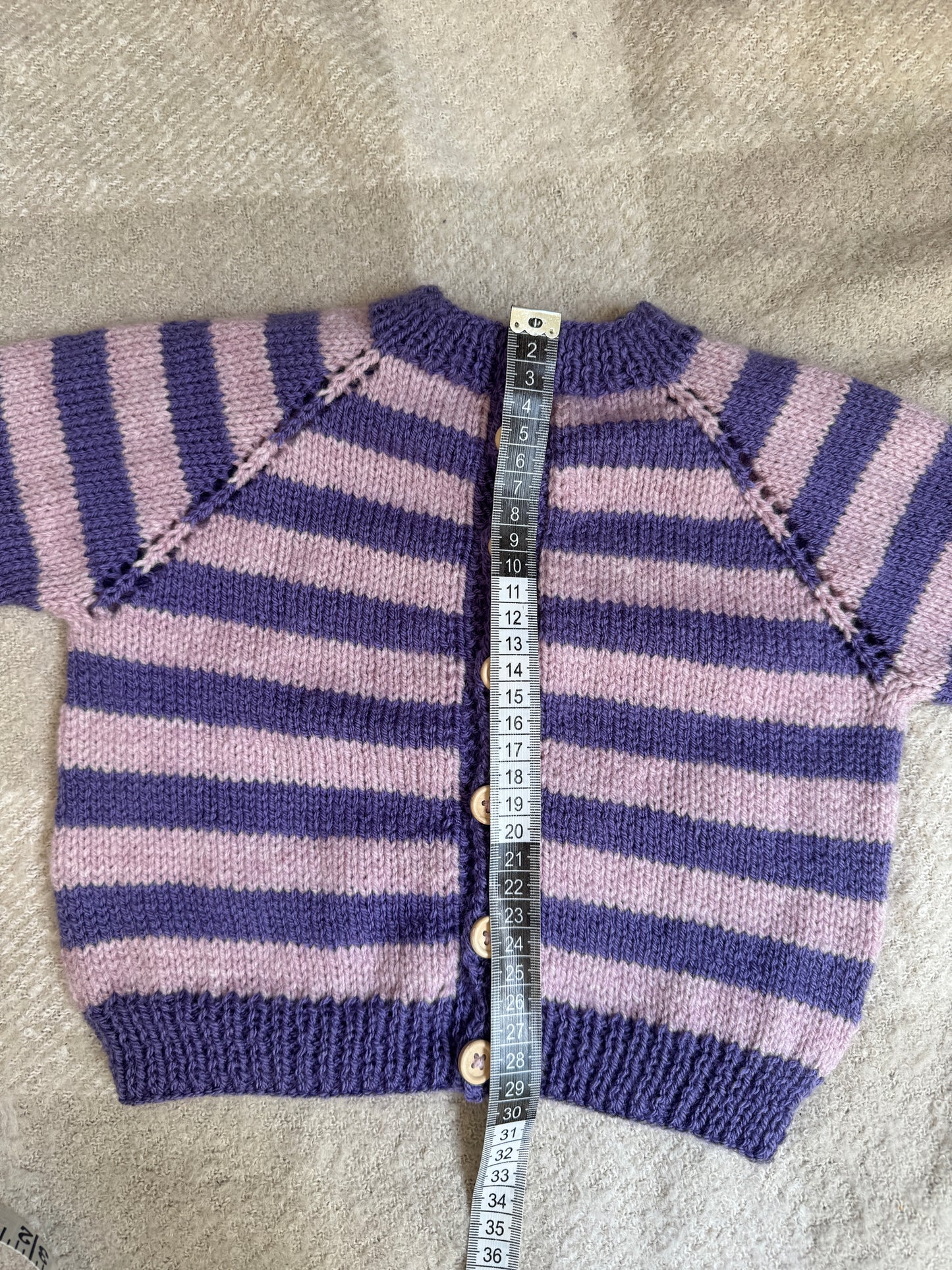 9-15m purple stripe cardigan