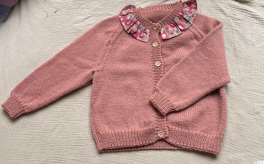 3-4 years clay cardigan with liberty collar