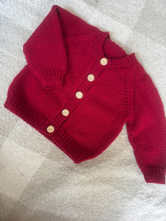 3-6m claret cardigan